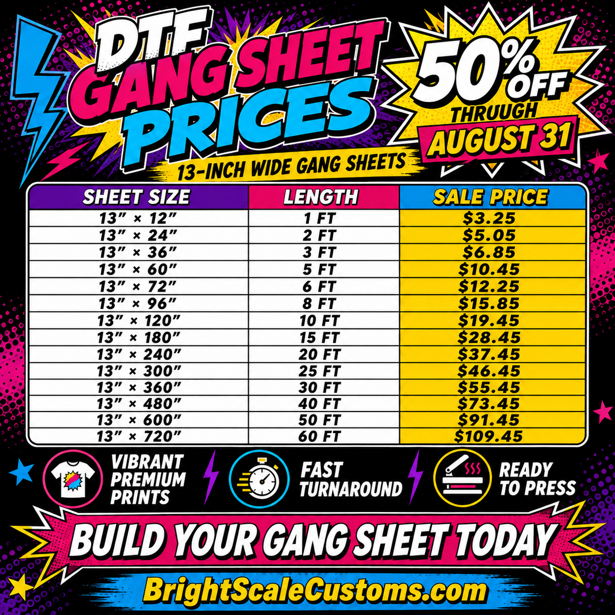 Custom DTF Gang Sheet Builder | Build Your Gang Sheet On Our Website!
