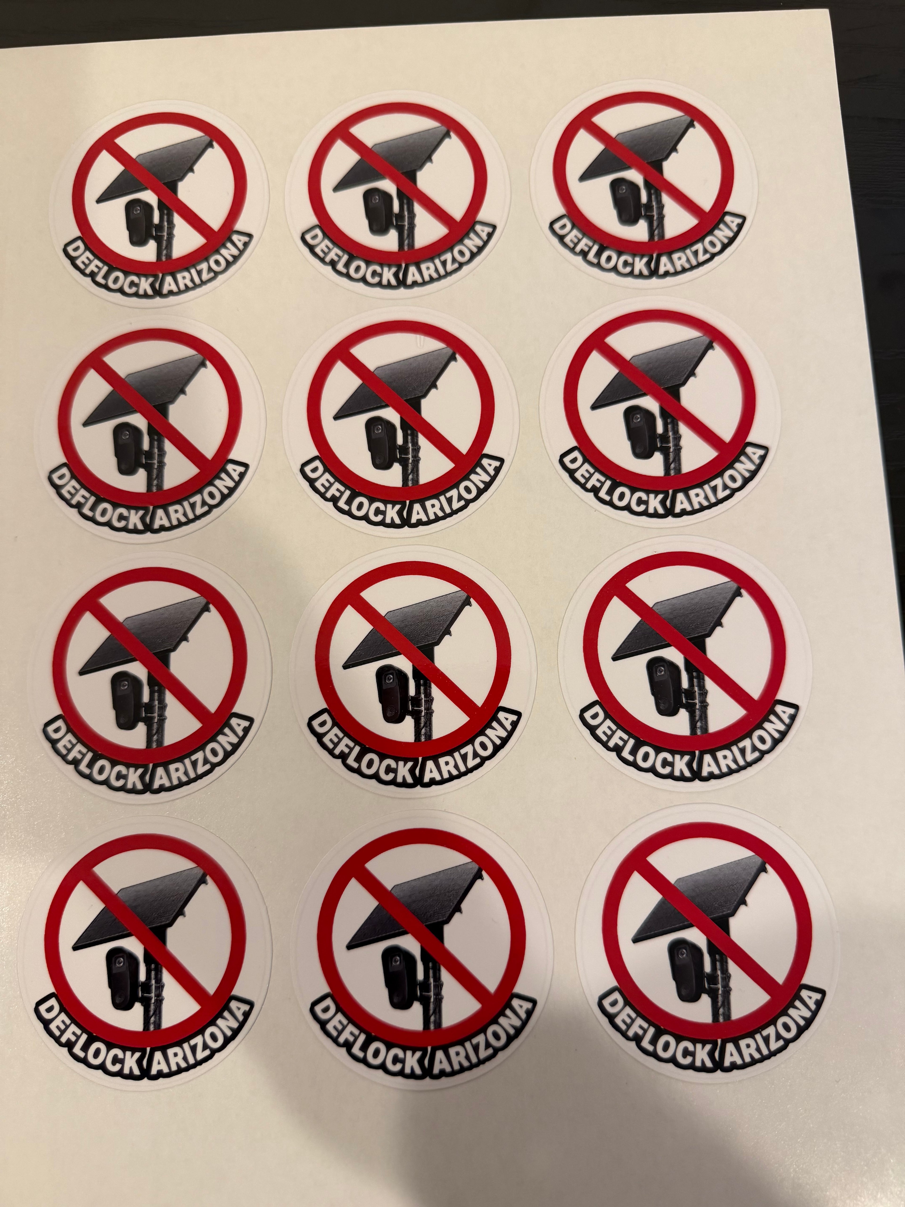 DeFlock Arizona | Anti Surveillance | Vinyl Sticker Sheet | Waterproof | Camera Sticker | + Custom States