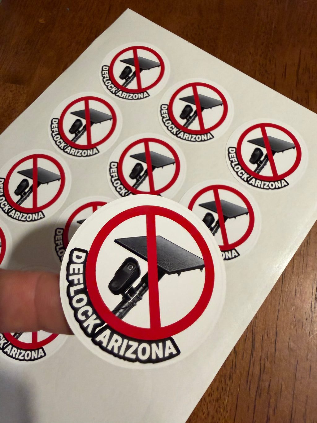 DeFlock Arizona | Anti Surveillance | Vinyl Sticker Sheet | Waterproof | Camera Sticker | + Custom States
