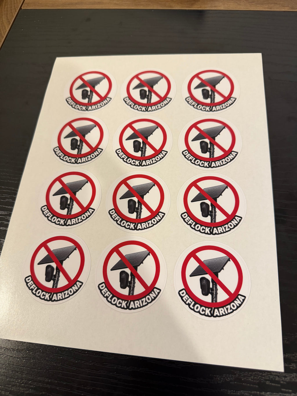 DeFlock Arizona | Anti Surveillance | Vinyl Sticker Sheet | Waterproof | Camera Sticker | + Custom States