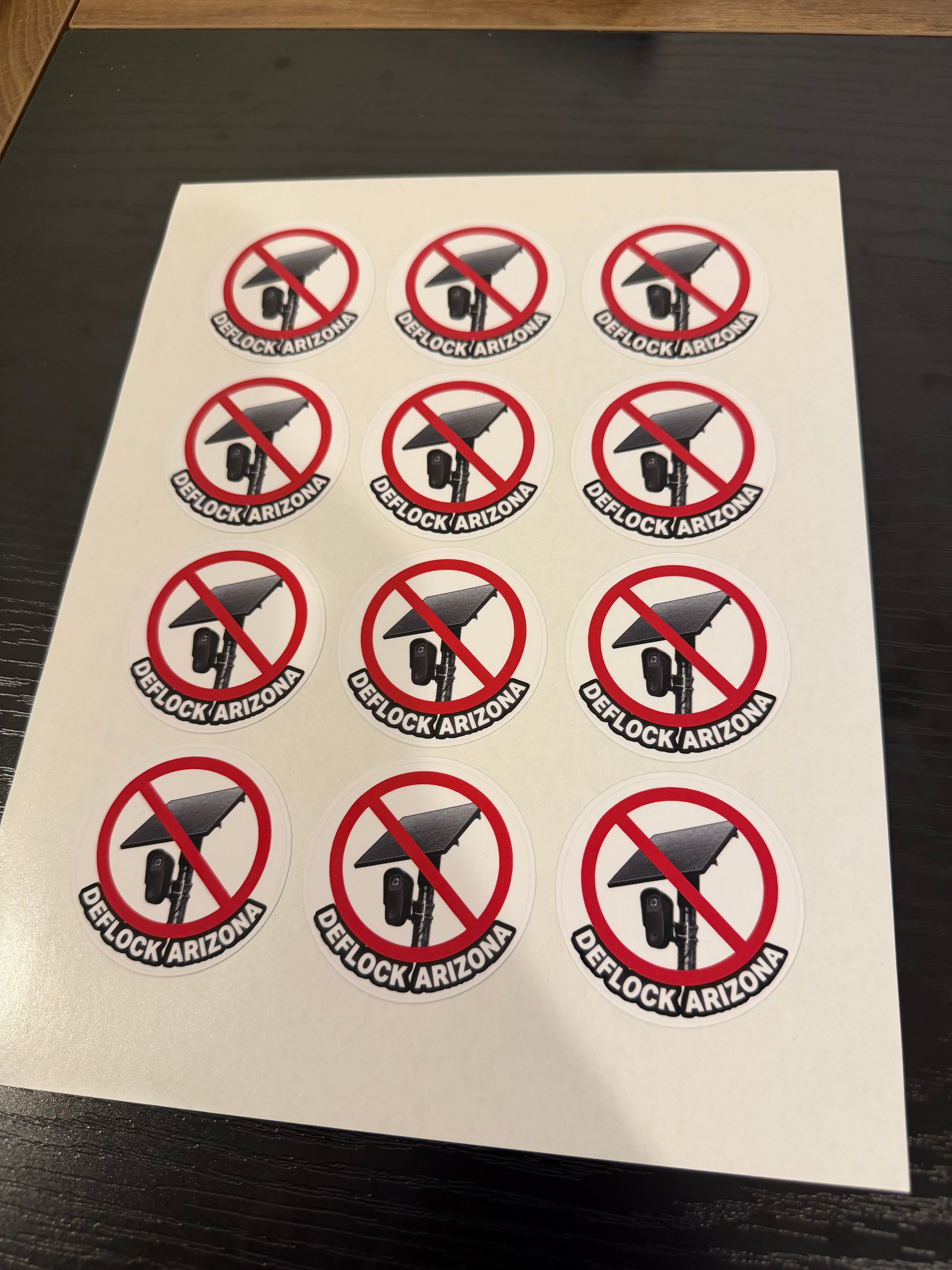 DeFlock Arizona | Anti Surveillance | Vinyl Sticker Sheet | Waterproof | Camera Sticker | + Custom States